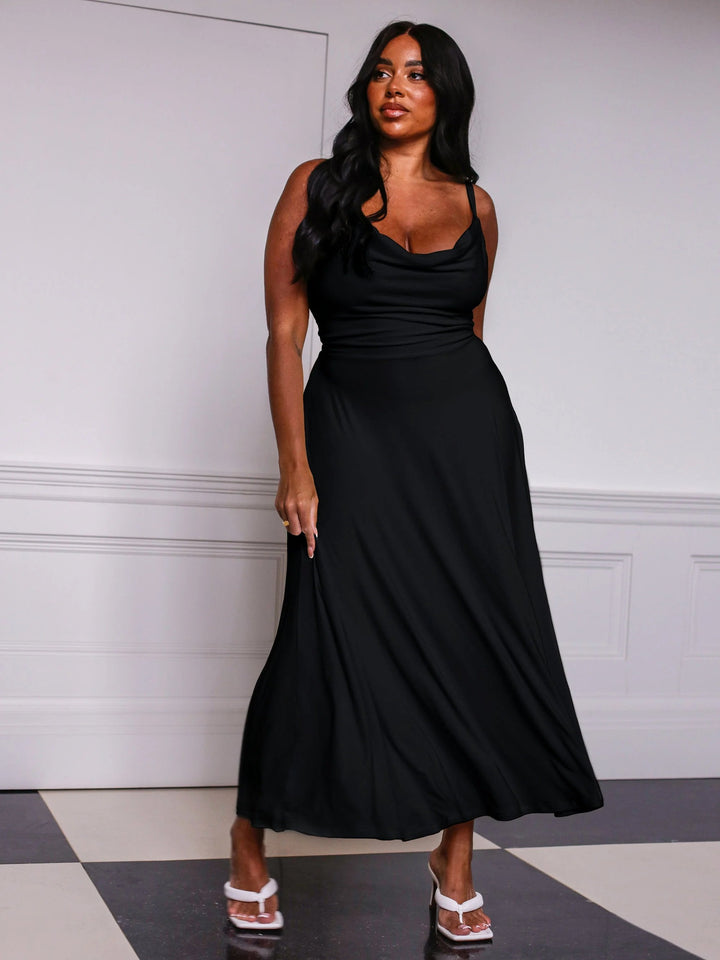 Tamara - Drape Maxi Dress with Built-in Bra