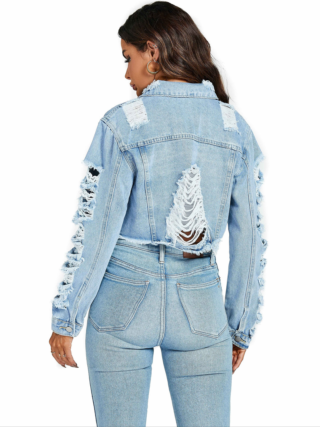 Olivia - Torn Denim Jacket