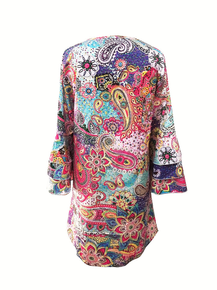 Anne - Layered dress with paisley print