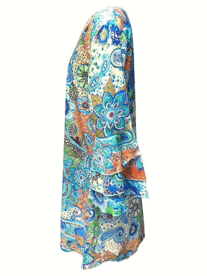 Anne - Layered dress with paisley print