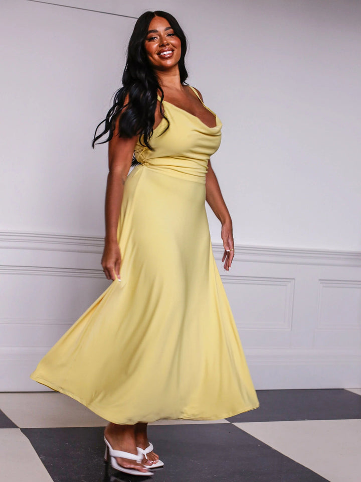 Tamara - Drape Maxi Dress with Built-in Bra