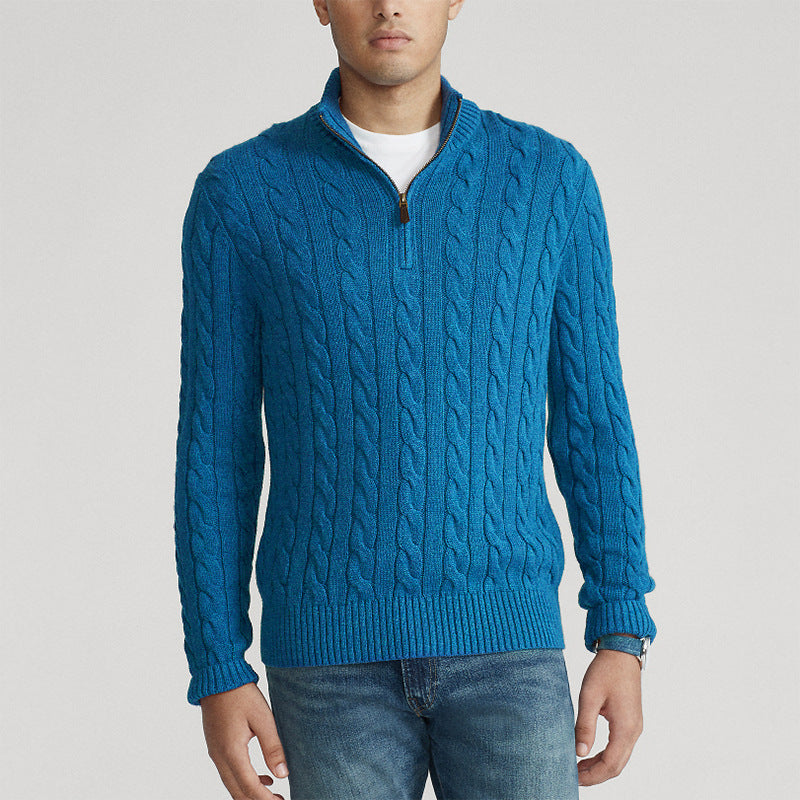 Nolan - Cable Knit Zip-up Sweater