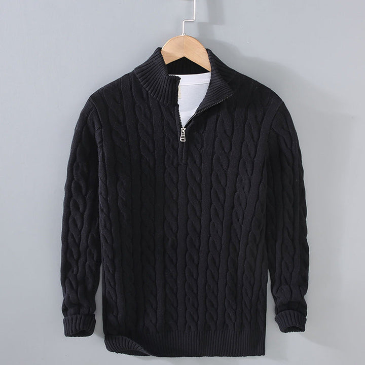 Nolan - Cable Knit Zip-up Sweater