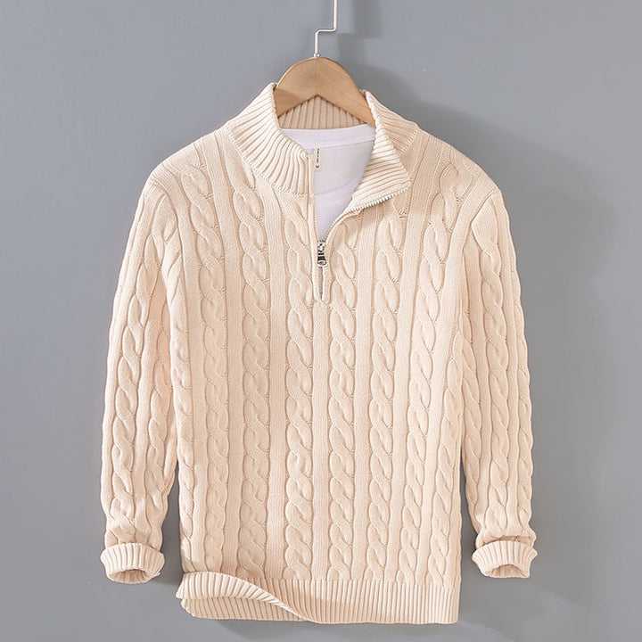 Nolan - Cable Knit Zip-up Sweater