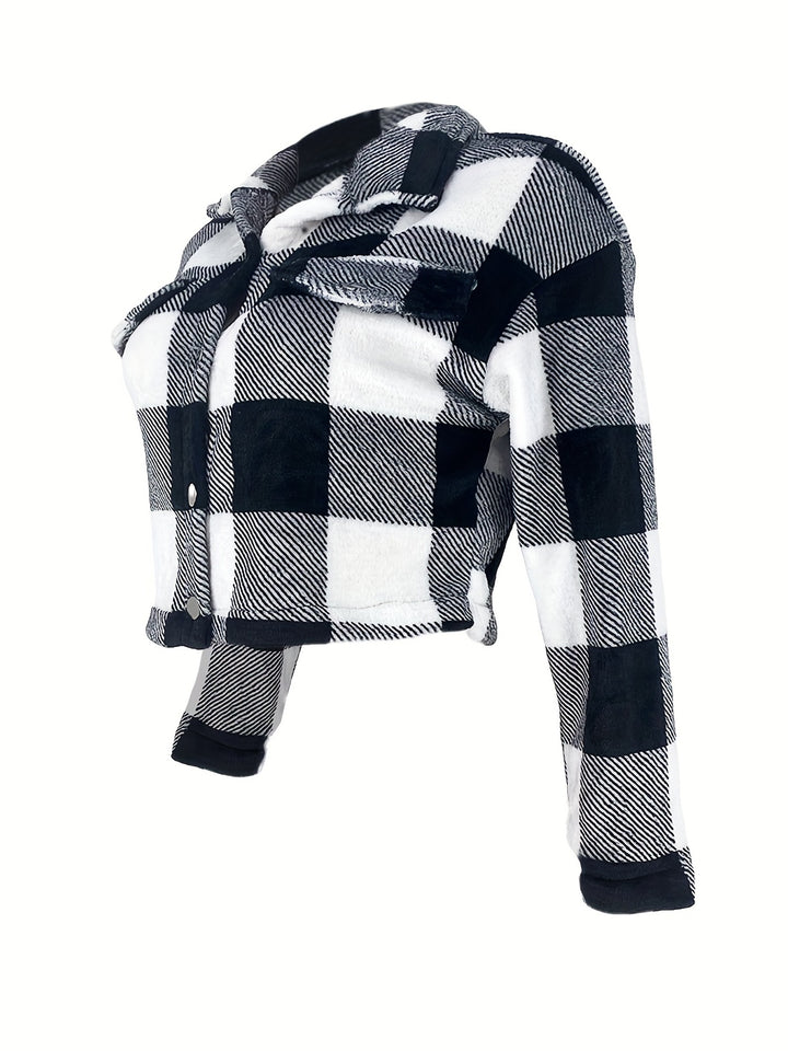 Nora  - Checked jacket with flap pockets