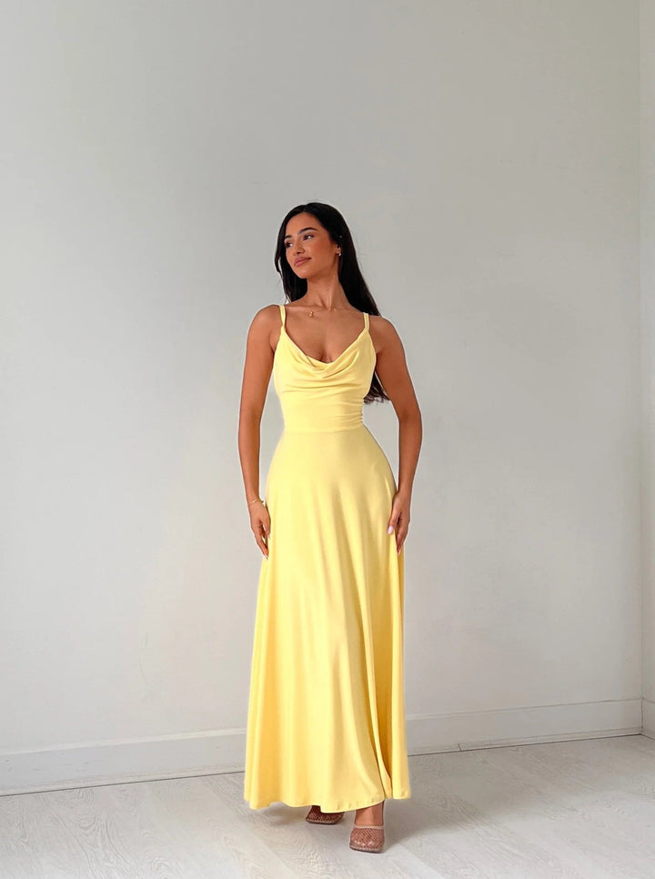 Tamara - Drape Maxi Dress with Built-in Bra