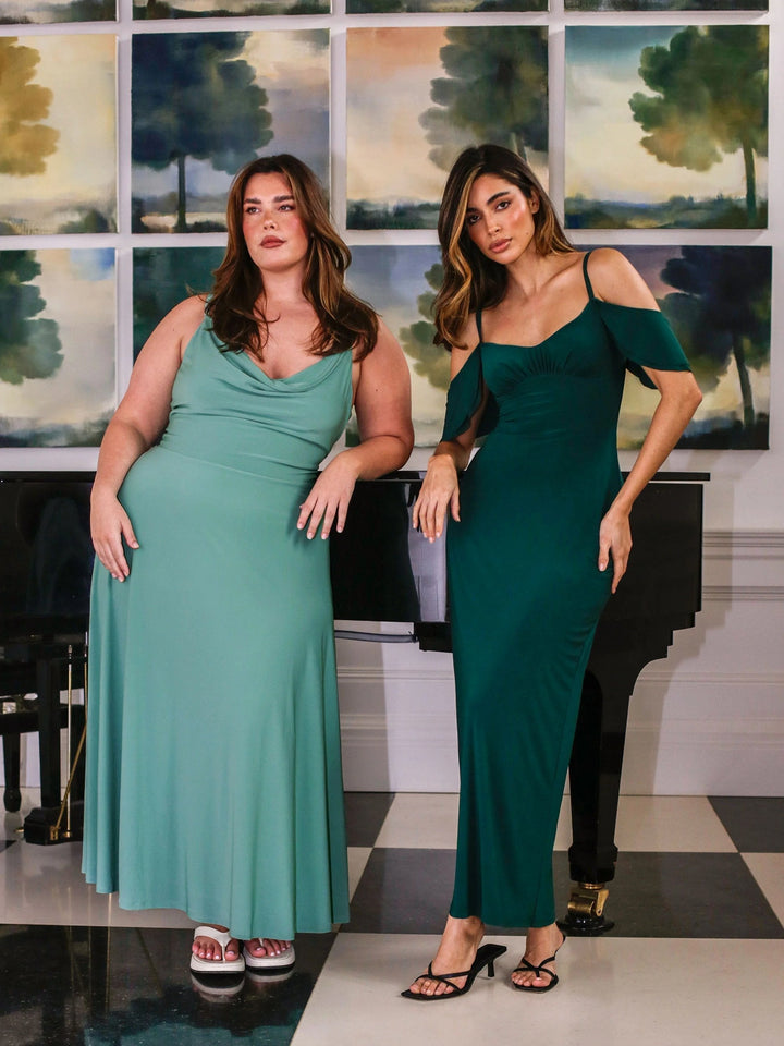 Tamara - Drape Maxi Dress with Built-in Bra